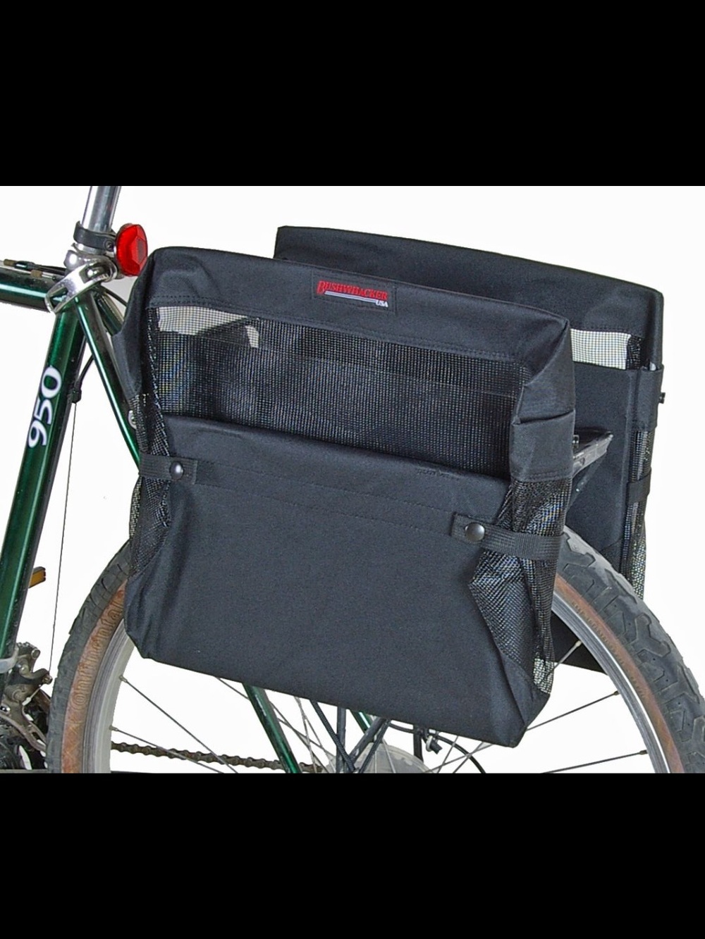 Bushwhacker USA Set hNEW Black Rear Rack Bike Pannier Bags (Pair) - Picture 2 of 11